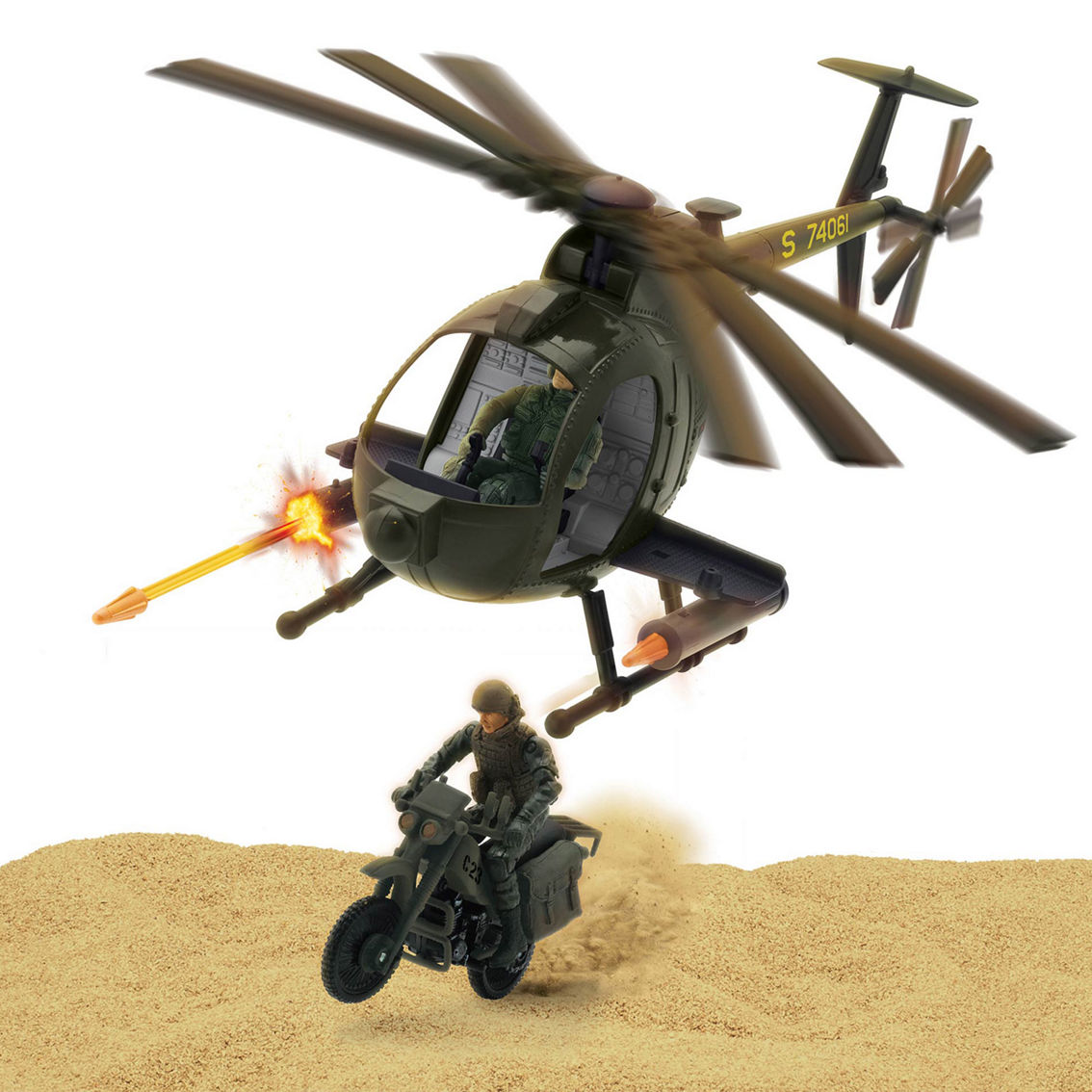 ミリタリー ELITE FORCE MH-6 Little Bird 1:18 BBI Elite Force U.S Army Attack MH-6 Little Bird Night