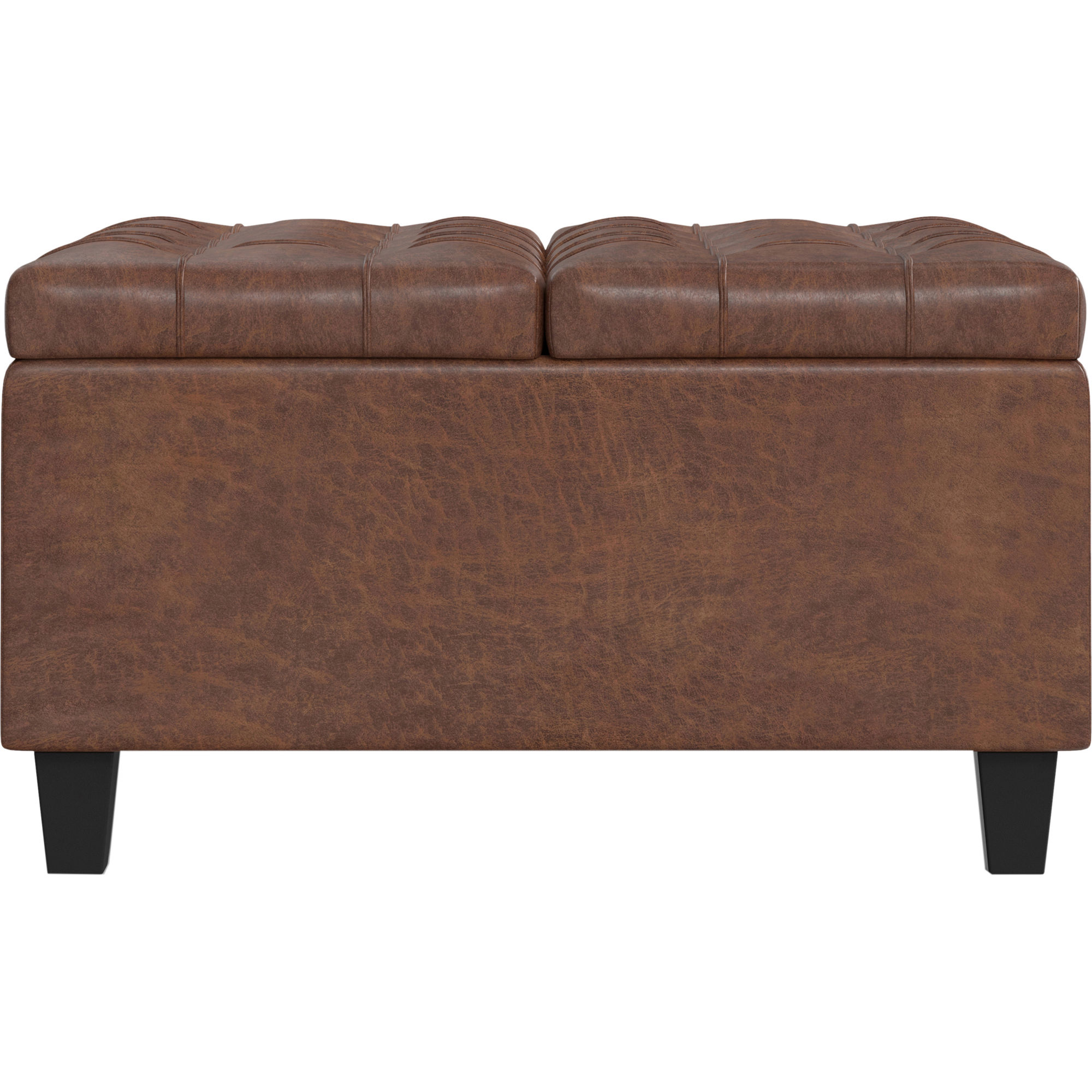 Simpli Home Harrison 30 inch Wide Transitional Square Small Coffee Table Storage Ottoman - Thumbnail 4