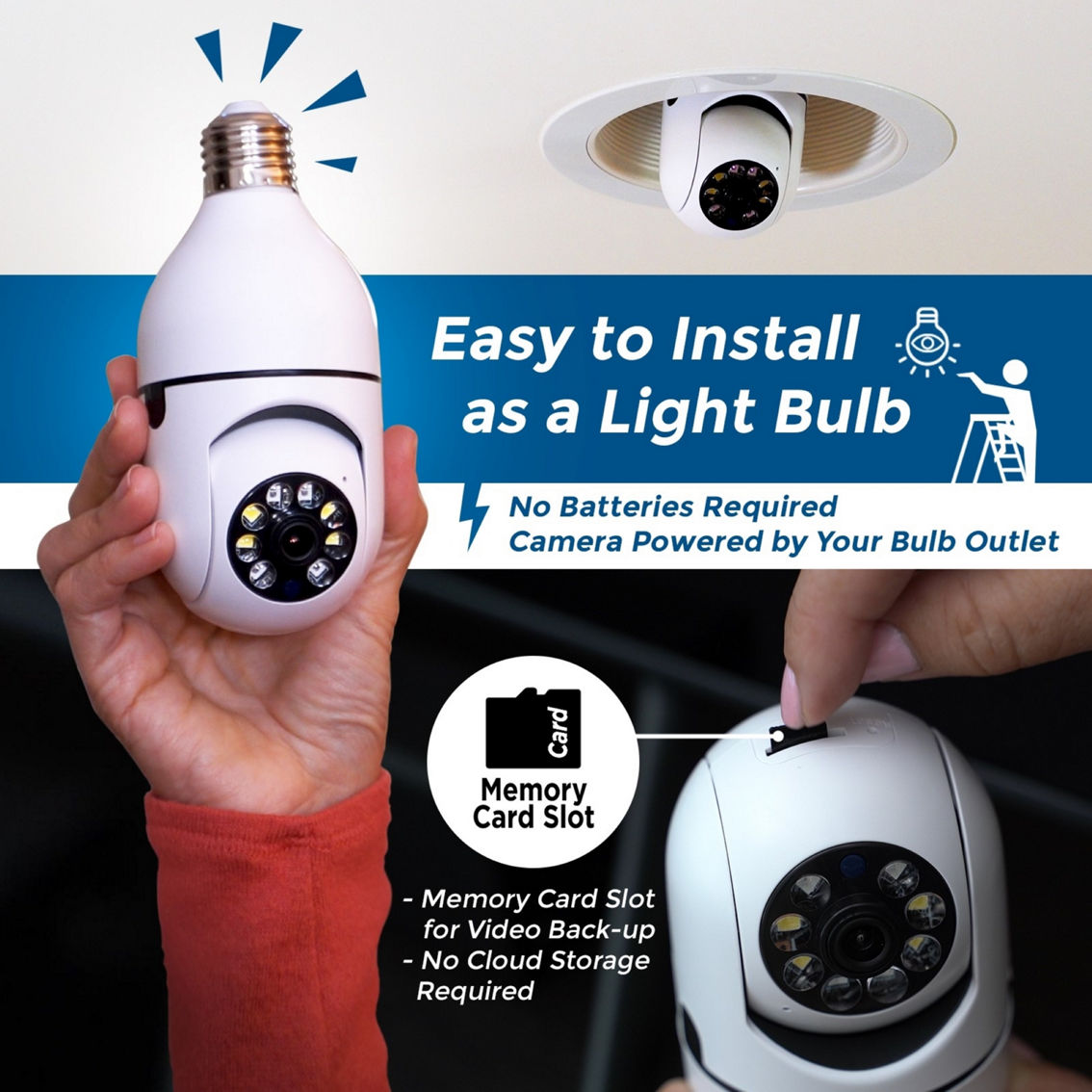 Trend Makers Sight Bulb WiFi Smart Camera Home Security System As Seen On TV, image size:1134x1134