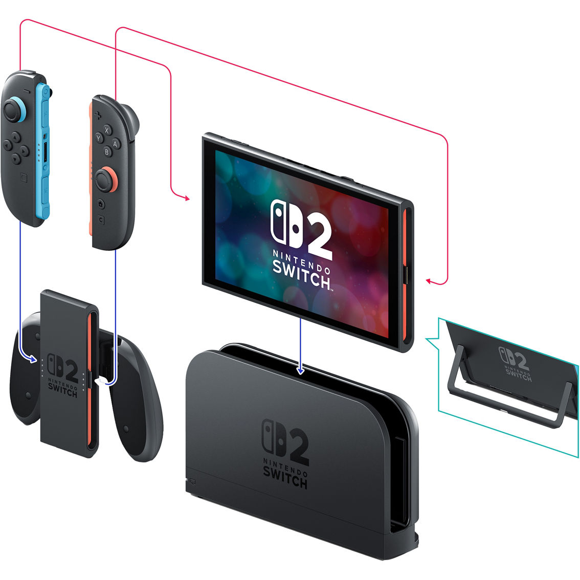 ニンテンドーすいっち Nintendo Switch OLED with Neon Red & Neon Blue Joy-Con