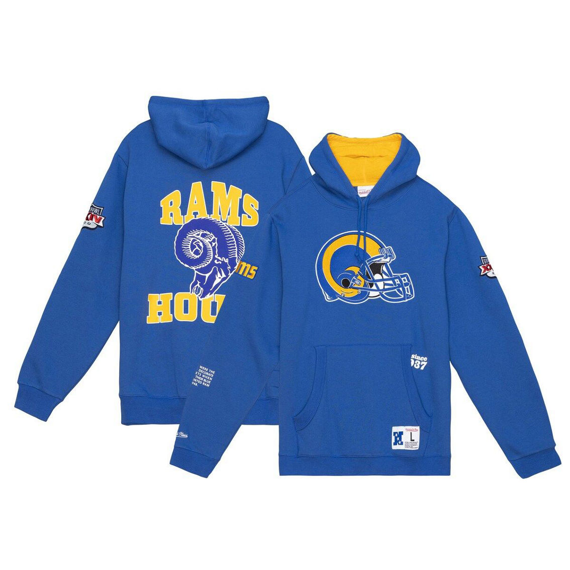 【US限定】Mitchell & Ness Los Angeles Rams Touchline Hoodie Mitchell & Ness Los Angeles Rams Touchline Hoodie Faded