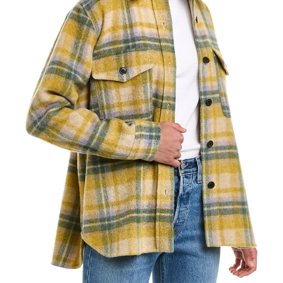 【Marant Etoile】 Faxonウールブレンドシャツジャケット Isabel Marant Etoile Faxon Jacket Ecru 23Ec