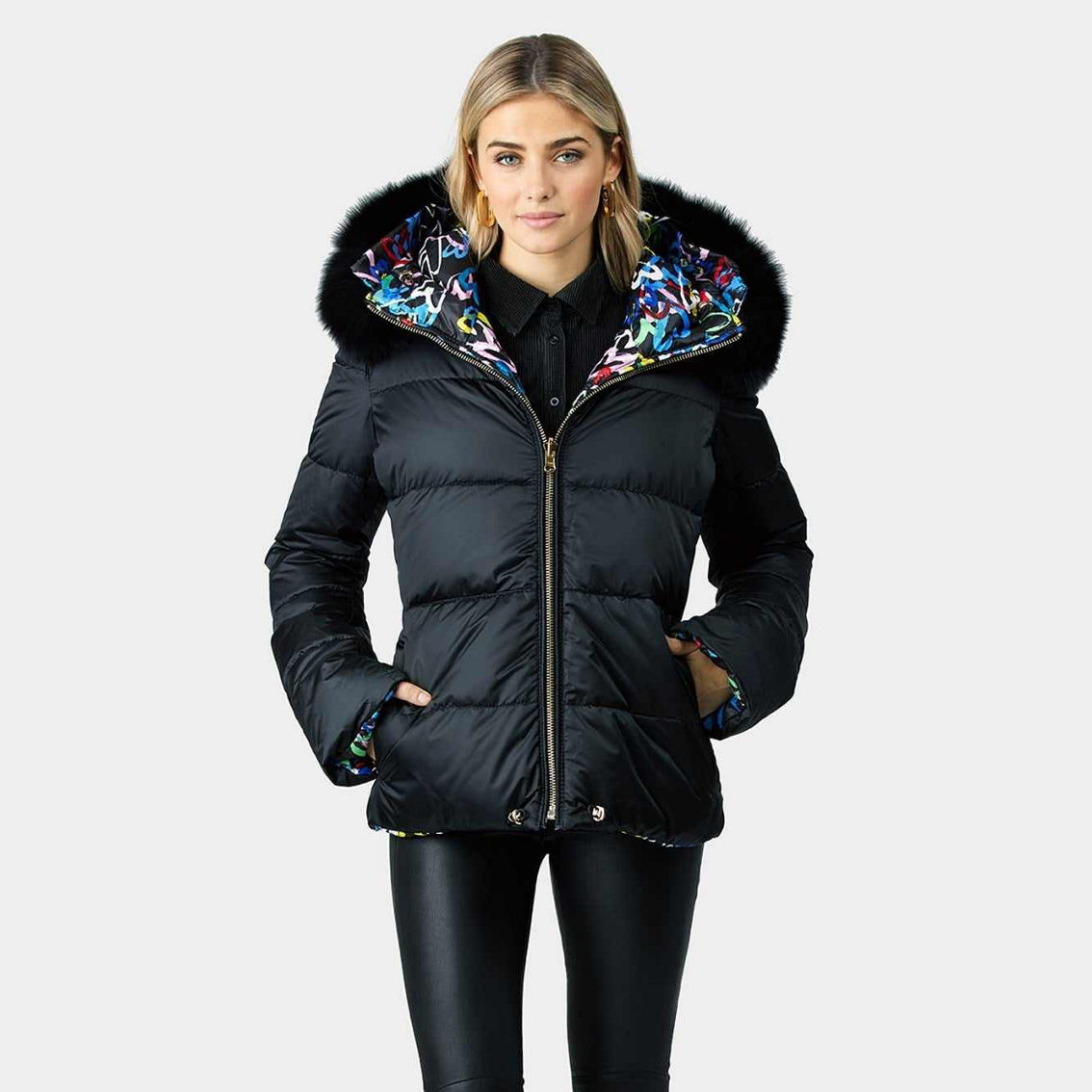 Lumignon tweed fur snow jacket【ダークグレー】♥ Lumignon tweed fur snow jacket【ダークグレー】