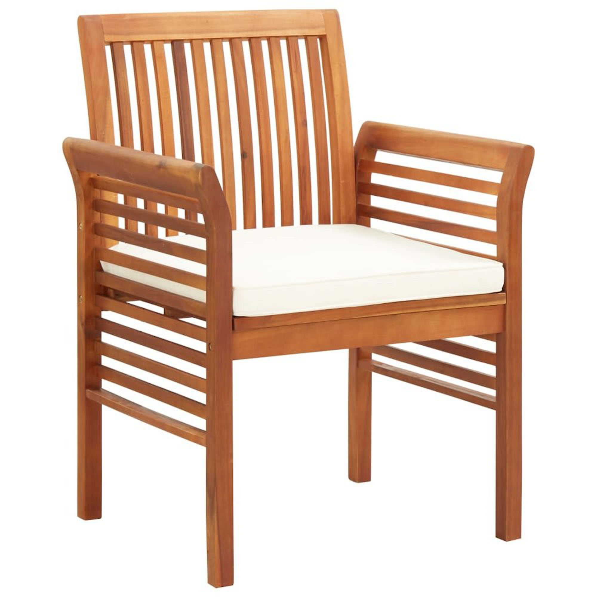 Garden Dining Chair with Cushion Solid Acacia Wood - Thumbnail 3