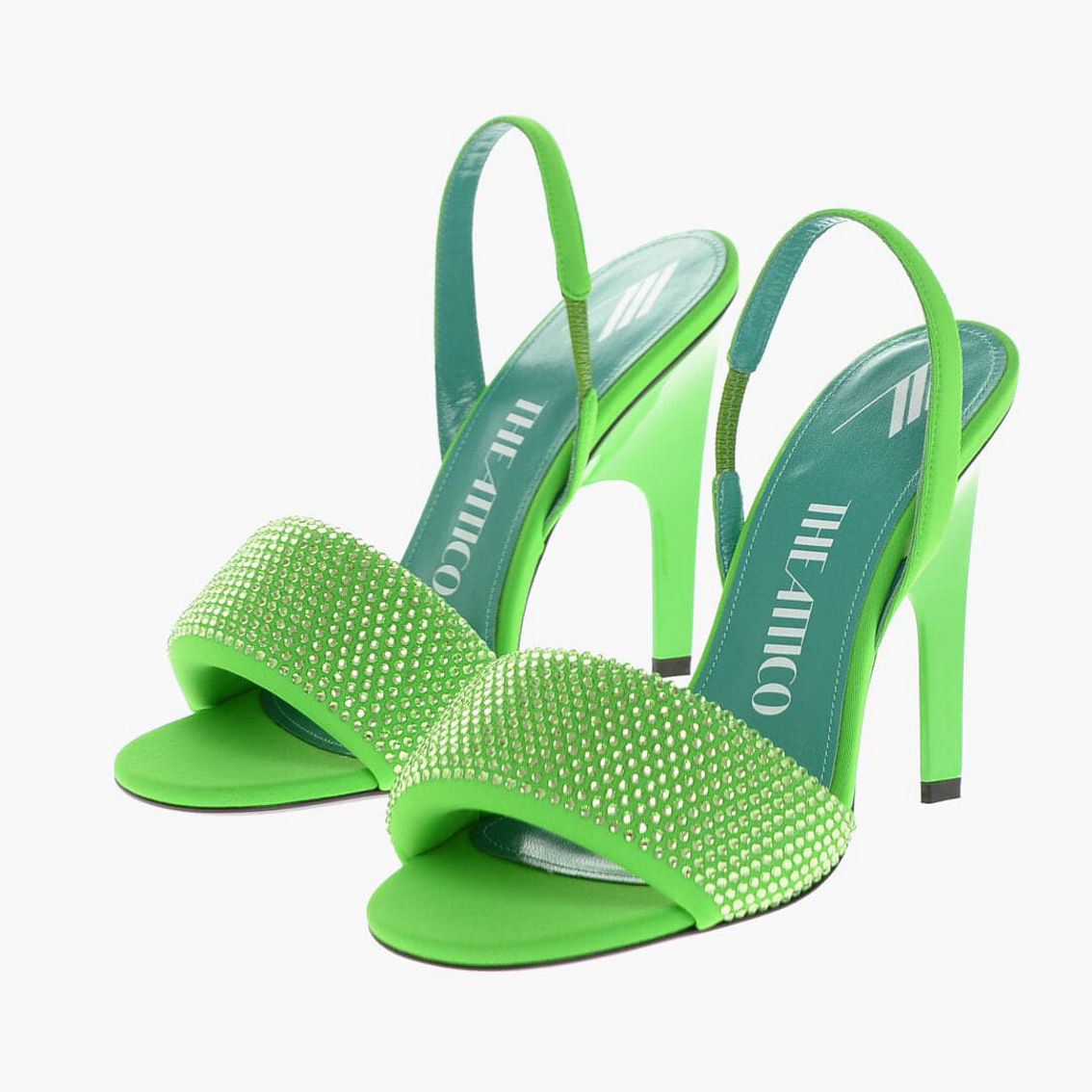 サンダル・ミュール THE ATTICO Women Sandals 231WS599 E056 407 FLUO EMERALD GREE The Attico Ladies Fluo Emerald Piper Leather Sandals, Brand