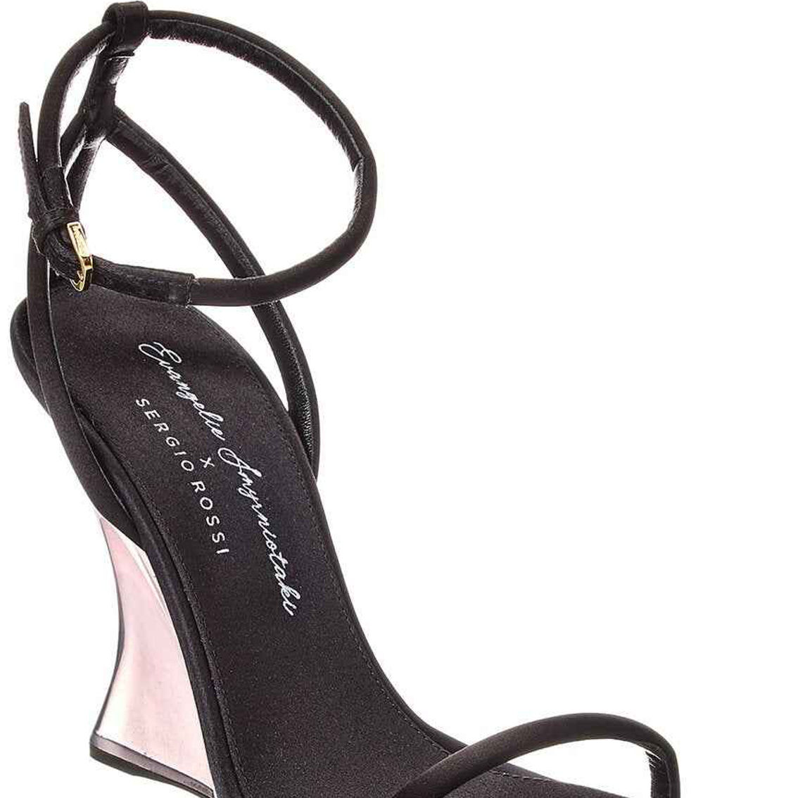 サンダル・ミュール Sergio Rossi Crepe satin + crystal mesh-light Evangelie B00630MFI609110.1498.1.