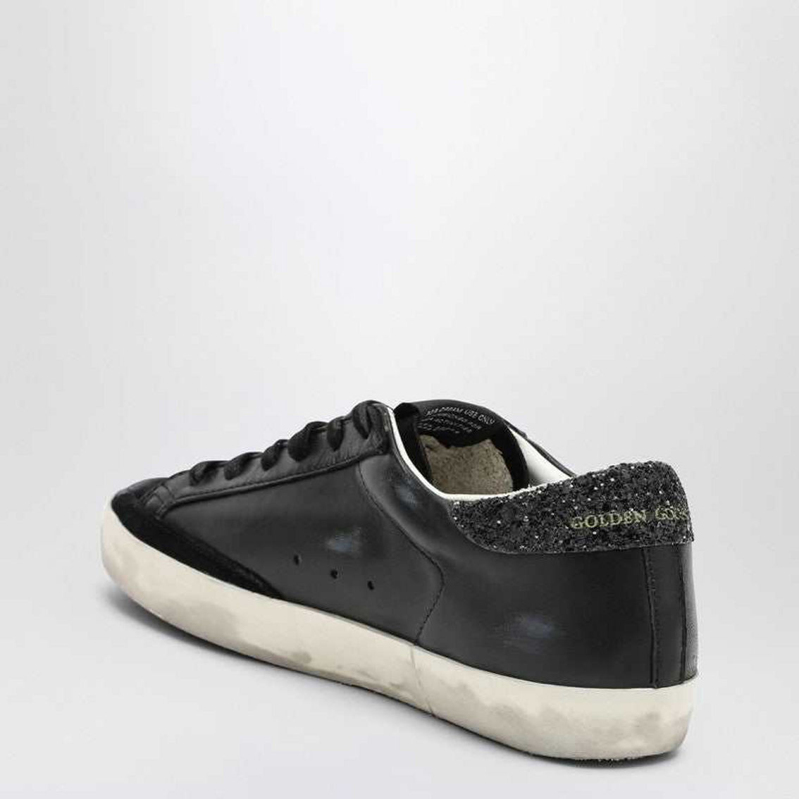 スニーカー Golden  Super-Star Black Low Trainer With Rhinestones Golden Goose Super Star Black Low Trainer With Rhinestones