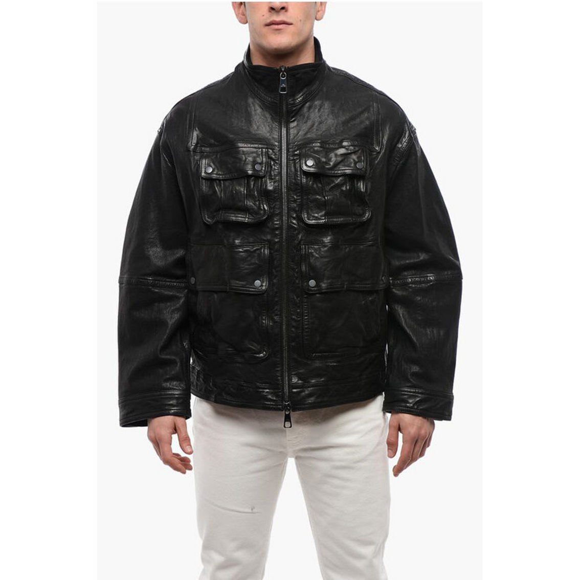 ジャケット・アウター 2000s neil barrett zip down jacket Neil Barrett Leather Jacket - XL