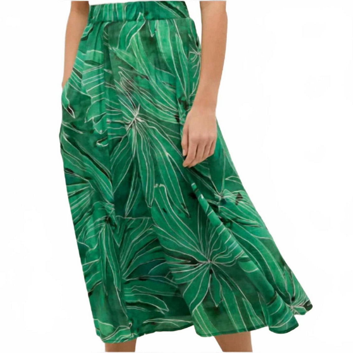 [Margesherwood ] / ☆ TASSEL SKIRT / green Cute Lime Green Skirt - Faux-Wrap Midi Skirt - Fringe Skirt