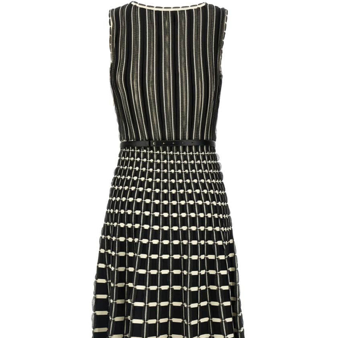オールインワン・サロペット Elisabetta Franchi Organza-Applique Striped Knit Midi Dress DSCO1261669186_1007_ALT1:2000-