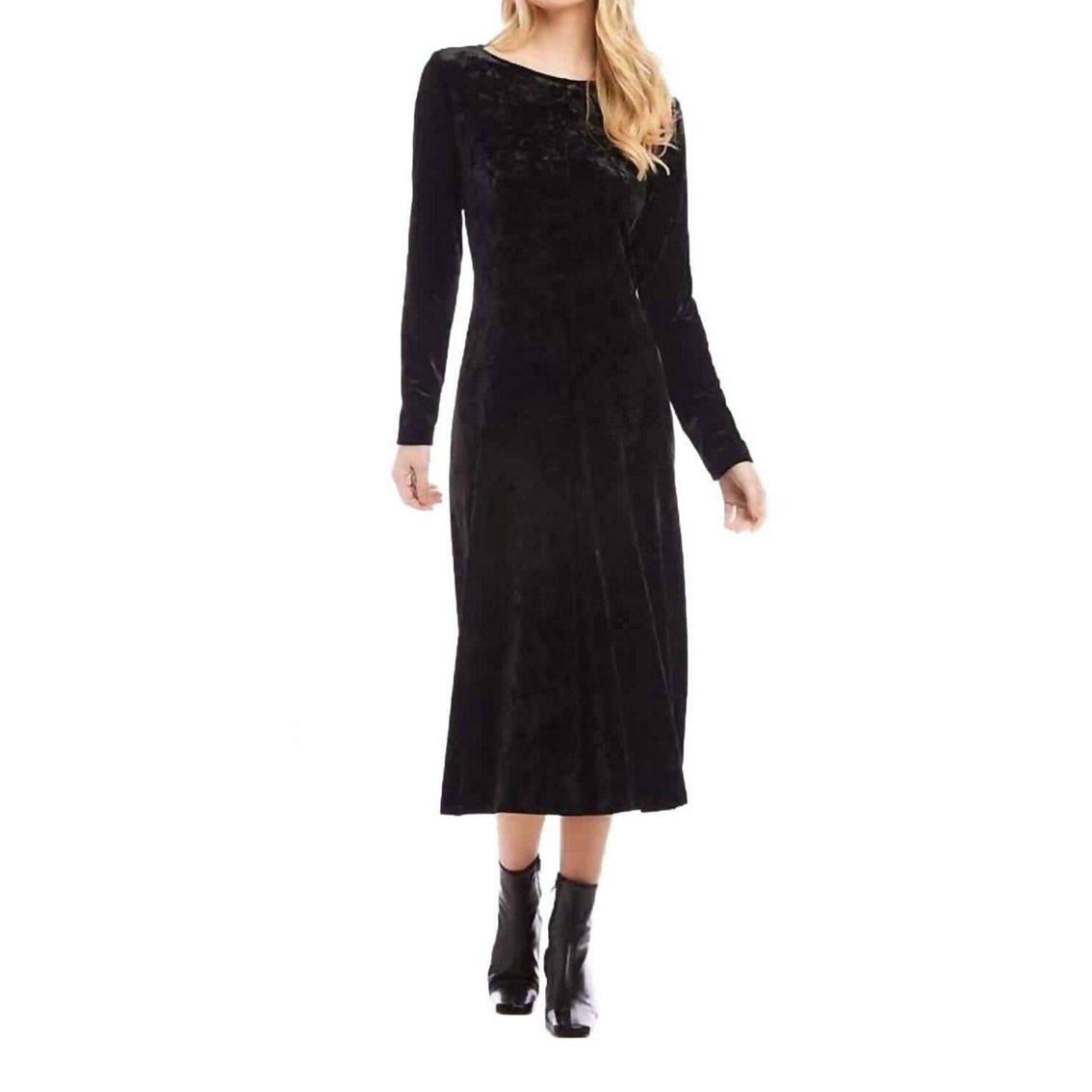 【CHICLINE】Salma Velvet Dress☆韓国で大人気☆ Autumn Winter Black Velvet Square Collar Sexy Dress Women