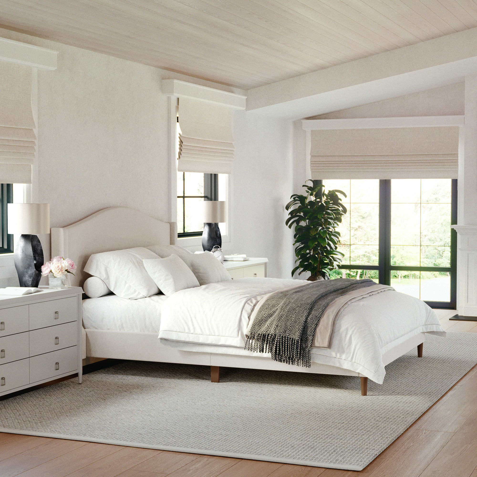 Martha Stewart Amelia Upholstered Platform Bed - Thumbnail 3